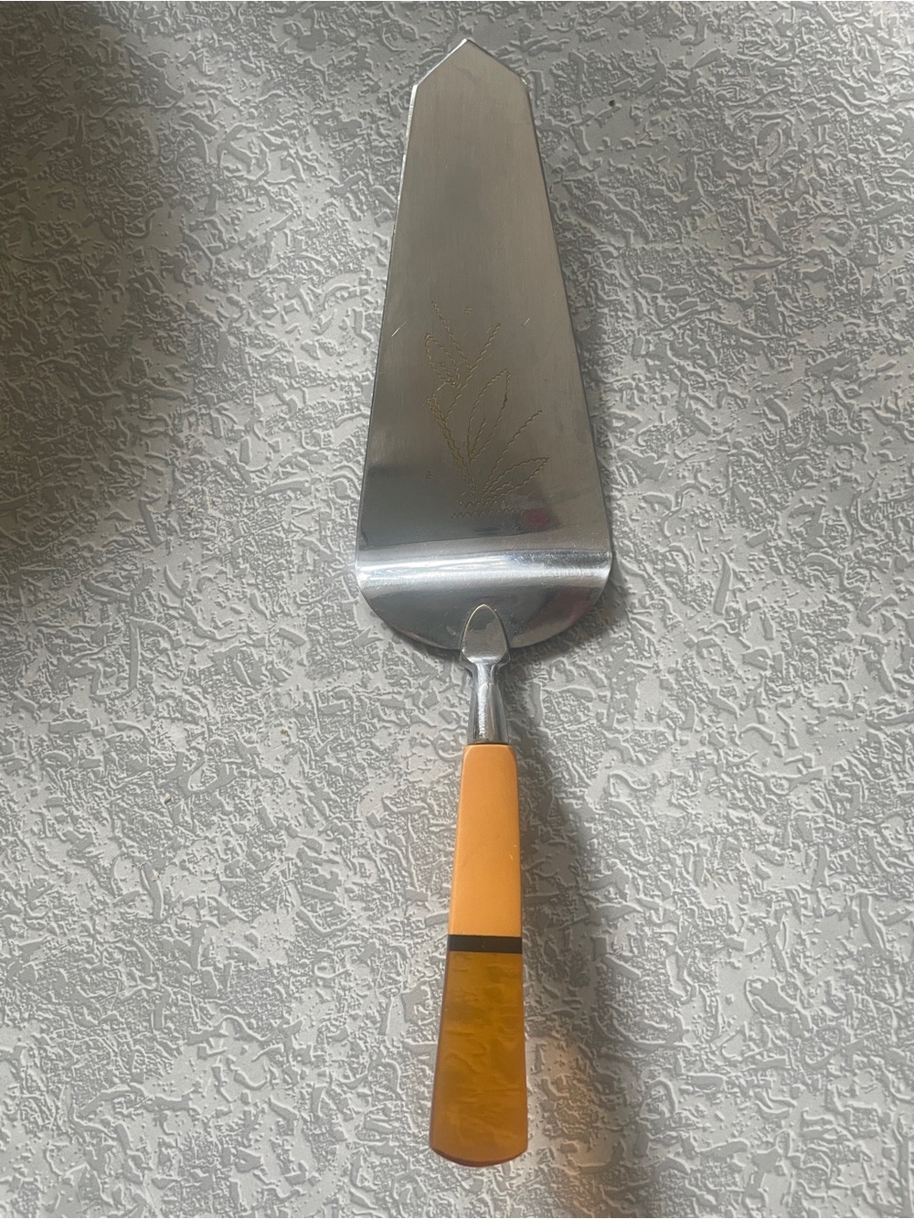 Vintage Orange Handle Cake/Pie Server - Stainless Steel Blade